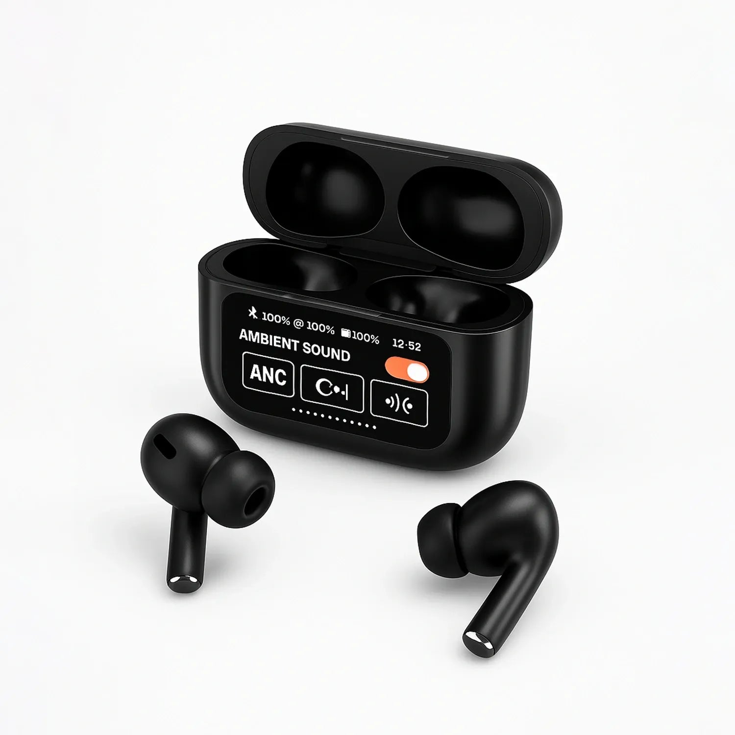 A9 Pro Touch Screen Earbuds Glossy Black