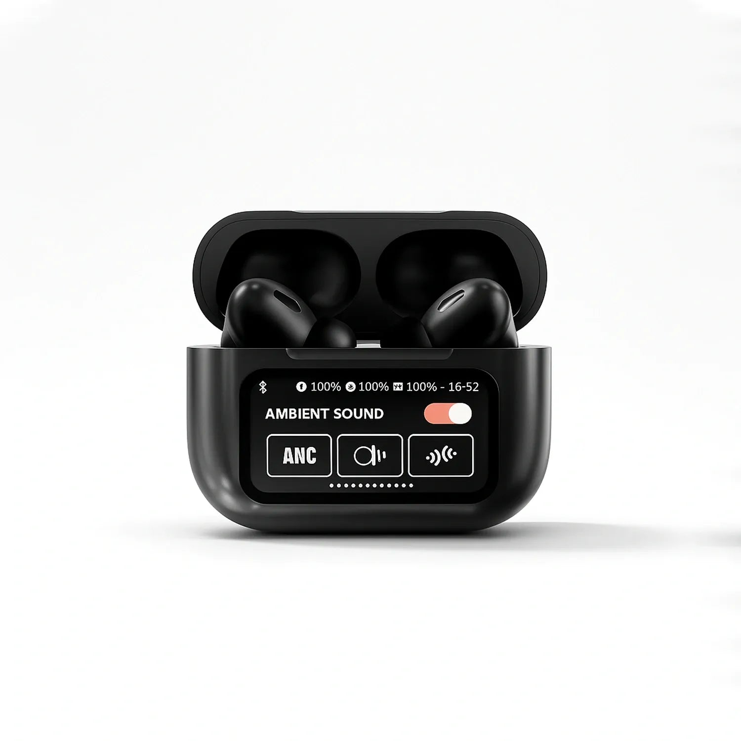 A9 Pro Touch Screen Earbuds Glossy Black